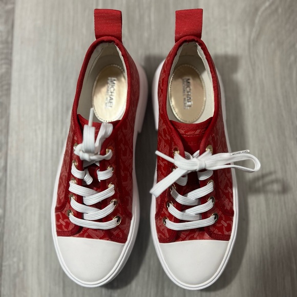 Michael Kors Red Sneakers with White Laces brand new